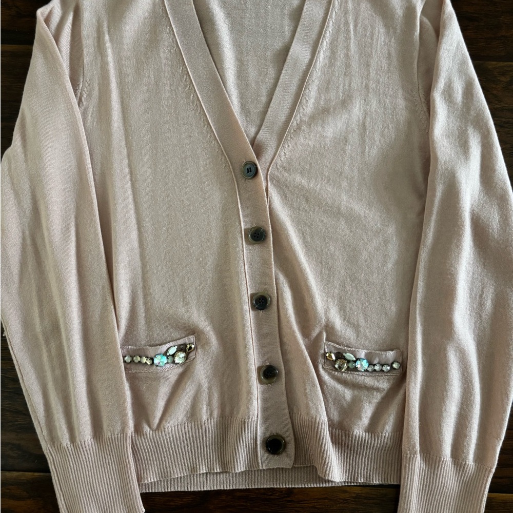 Elegant Women's Cardigan with Embellished Pockets